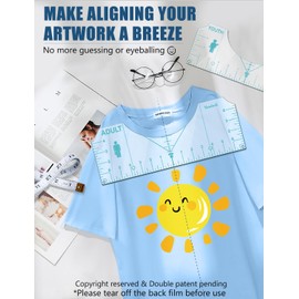 T-Shirt Ruler Guide Alignment Tool to Center Designs, Tshirt Ruler Guide for Vinyl Alignment, All Size Tshirt Measurement Tool for Heat Press Accessories, Sublimation Blanks, Heat Transfer Vinyl HTV
