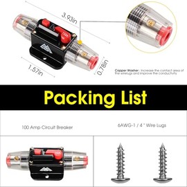 M1A2 M1A2 150 Amp Circuit Breaker Switch 150A Waterproof Fuse Inline Holder 3-15 AWG Resettable Fuse Manual Reset 12V-48V DC for Car Audio Sound Amplifier System RV Home Marine Boat Truck