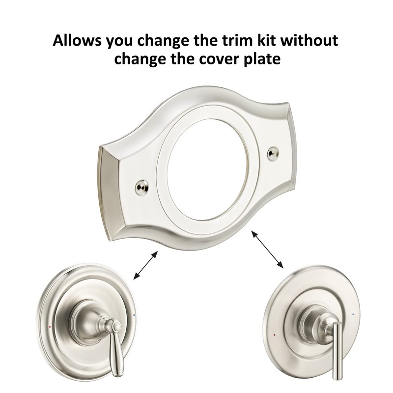 Renovation Shower Cover Plate for 2-Handle or 3-Handle to 1-Handle