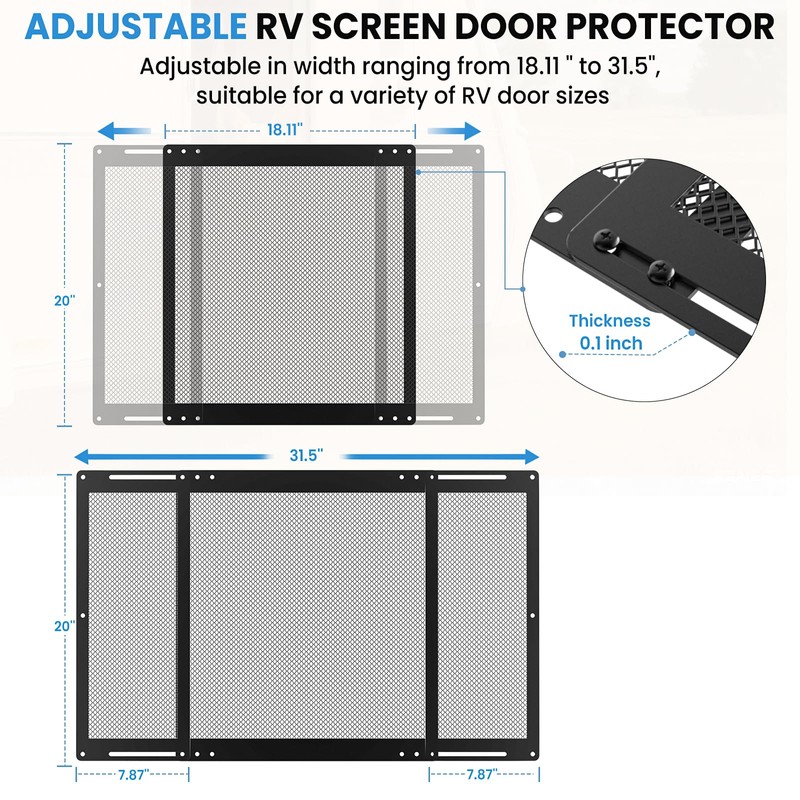 RVSNAIL Upgraded Steel RV Screen Door Protector Grille - Lightweight