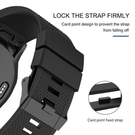 6-Pack Band keepers Compatible with Garmin Vivoactive 5 3 /Forerunner 645 245 45 55/Venu Sq/Vivomove/Fenix 7S 6S 5S Watch Bands, Silicone Replacement Watch Band Loop/Holder/Retainer (Black*3+White*3)