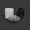 LIFEGUARD 32 oz Microwavable Round Black Container with Clear Lid,