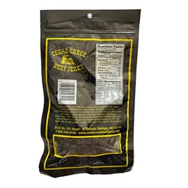 Cedar Creek | Air-Dried Thinly Sliced | 4oz pack | No Artificial Preservatives | Grass Grain Fed Beef | Clean Healthy Snack (Peppered)
