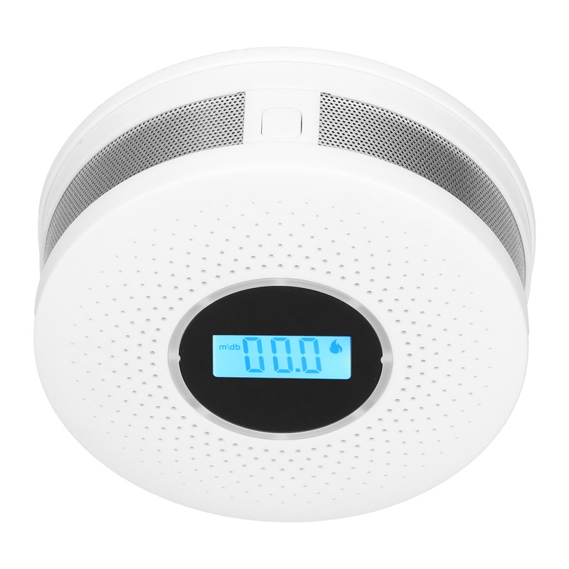 CO Smoke Combination Detector Photoelectric Sensor Sound Light Alarm LCD