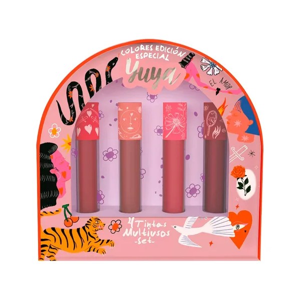 Tinta Multiusos Yuya Set 4 Tonos Aplica En Labios Y
