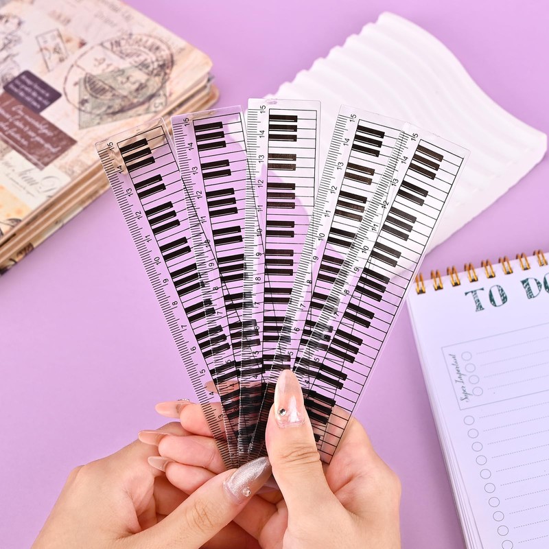 BAYTORY 5 Pcs Transparent Plastic Ruler 15cm, Small Rulers, Acrylic