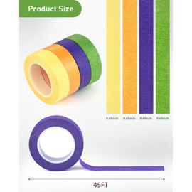 XEHAHOSH Upgrade Colored Masking Tape 4 Rolls. Premium Colored Tape Set. Suitable for DIY Supplies, Mark, Shielding Protection. Enhanced Viscosity, Easy to Tear, No Glue Left. 0.65 in x 45 Ft