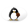 CafePress Chocolate Brownie Penguin Oval Sticker Oval Car Bumper Sticker