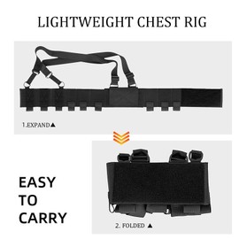 CASONMMAX Low-Vis Tactical Chest Fixation Device,Lightweight Elastic Rig Cummerbund Combat Gears. (Black)