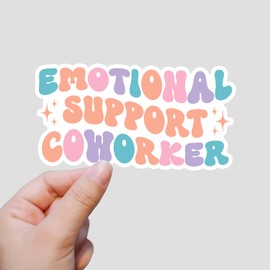 (3Pcs) Emotional Support Coworker Sticker Funny Coworker Sticker Waterproof Vinyl Decal for Laptop Water Bottle Phone Guitar Tumbler Kindle Notebook Gifts for Women Men Size 3x1.6 Inches