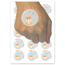 Hamster Ball This Is How I Roll Temporary Tattoo Water Resistant Fake Body Art Set Collection - 54 1" Tattoos (1 Sheet)