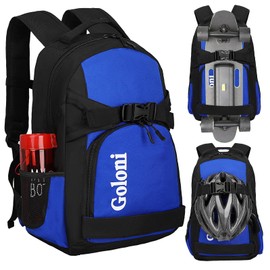 Goloni Skateboard Backpack, 15.6 Inch Laptop Bag for Men Women, Sports Backpack with Ball Holder,Gifts for Men,Fits up for Travel