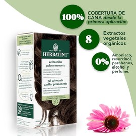 HERBATINT, Coloración Permanente para Cabello en Gel - color CASTAÑO CLARO DORADO 5D - 170 ml - Sin Amoníaco - 100% Cobertura de Canas - para Pieles S