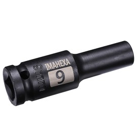 IMAHEXA 1/2 - Inch Drive 9mm Metric Deep Impact Socket with Anti - Rounding 6 - Point Design, Made of Cr - Mo Steel for Deep Impact Applications