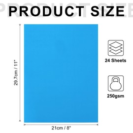 MECCANIXITY Glow in The Dark Card 24 Sheets Blank Neon Card Stock 8"x11" 250gsm Fluorescent Blacklight Paper Printable for Party Dance Floor Ghost Supplies,Blue