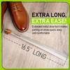 Untethered Long Metal Shoe Horn with Leather Handle | Durable