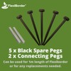 FlexiBorder Lawn Edging - 5 x BLACK Spare Garden Pegs