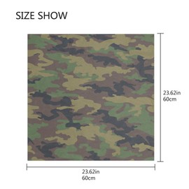 MUCEXQ Camouflage Women's Fashion Silk Scarf,Square Satin Headscarf Novelty Neck Scarf Hair Wraps