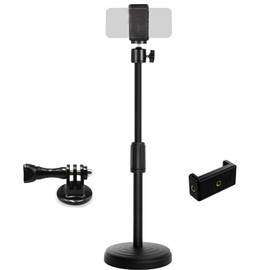 Webcam Tripod Stand for Desk with Phone Holder,Desktop Webcam Mount Compatible with C922 C930e C920S C920 C615 C960 C920x, Table Phone Stand with 1/4'' Thread