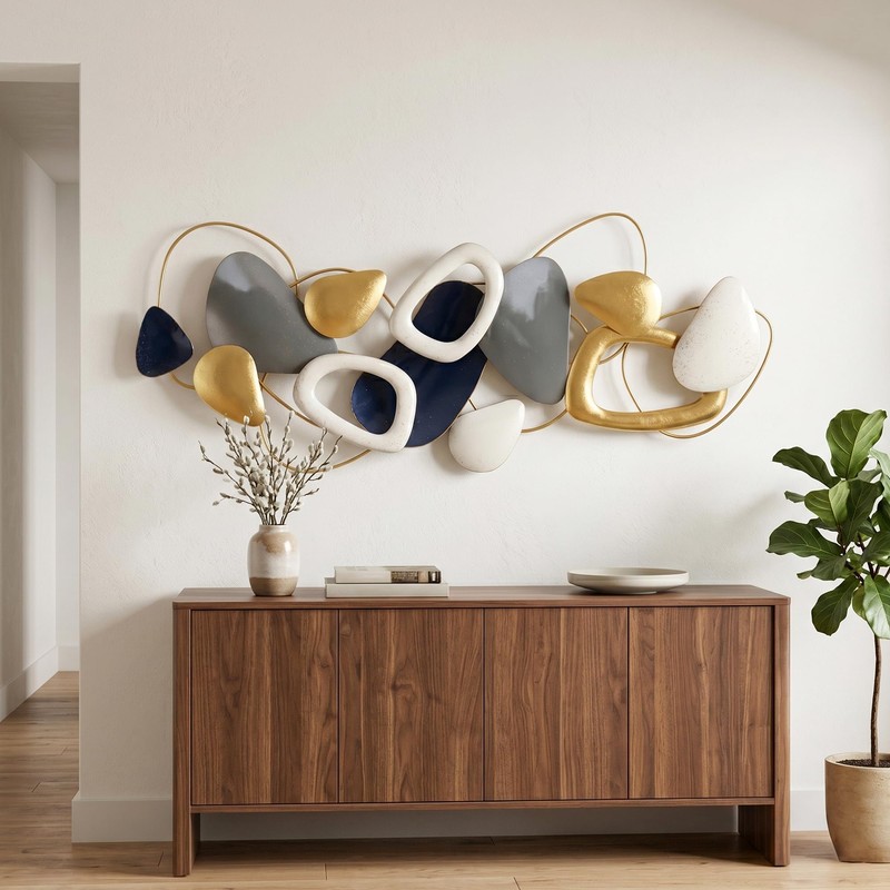 Axioglo 59" Large Wall Decor,3D Abstract Metal Wall Art for