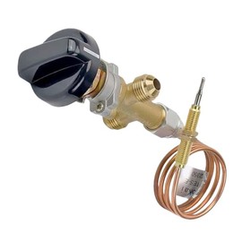 BGD Low Pressure Propane Gas Flame Failure Safety Control Valve Kit Pit Replacement Part,with 3/8" Flare Inlet & Outlet Fits Fireplace, Fire Pit, Heater