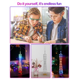 iCubeSmart Led Canton Tower Model DIY Electronic Kit, LED Cube Model Handmade Soldering Project Kit, 12 LED Circles, Height 38cm. (GZT-12 KIT)