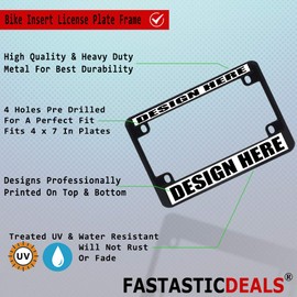 Fastasticdeals Metal Insert Bike License Plate Frame Bigfoot Doesn't Believe in You Either D Weatherproof Motorcycle Accessories Black 4 Holes Solid Insert