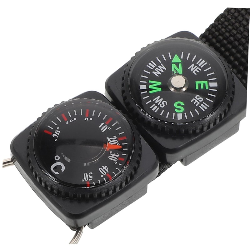 Kisangel Keychain Compass Thermometer Hiking Survival Tool Mini Compass for