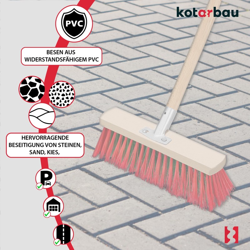 KOTARBAU® Street broom, 300 mm, industrial broom, garden broom, indoor
