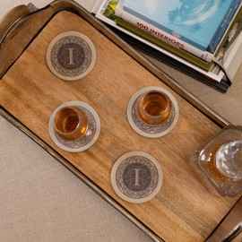 Thirstystone Drink Coaster Set, Monogrammed Letter I