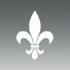 (2x) Fleur De Lis - White - Sticker - Decal