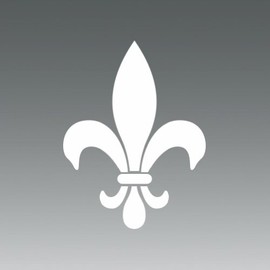 (2x) Fleur De Lis - White - Sticker - Decal - Die Cut