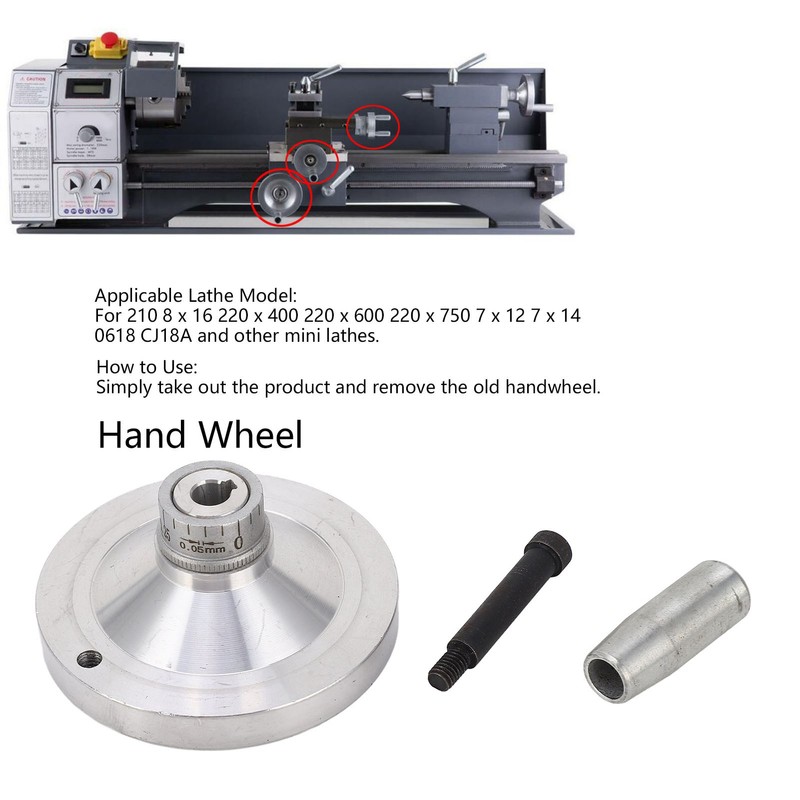 Hand Wheel Crank Handwheel Aluminum Alloy 0‑1mm Scale 80mm Diameter