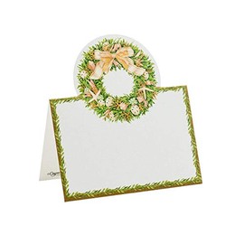 Caspari Shell Wreath Die-Cut Place Cards - Set of 40