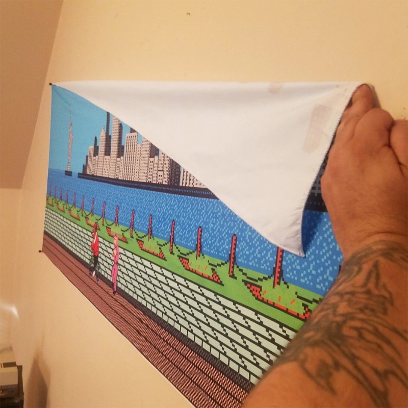 Mike Tyson's Punch-Out 5x2 foot tapestry Little Mac and Doc