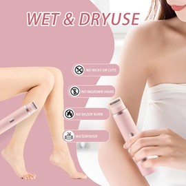 Damenrasierer Elektrisch,Rasierer Damen Elektrisch,2 in 1 Elektrischer Rasierer Damen,Wasserdicht Dual Head Shaver,Geeignet für Gesicht,Bikini,Achseln,Beine,Arme,Körper