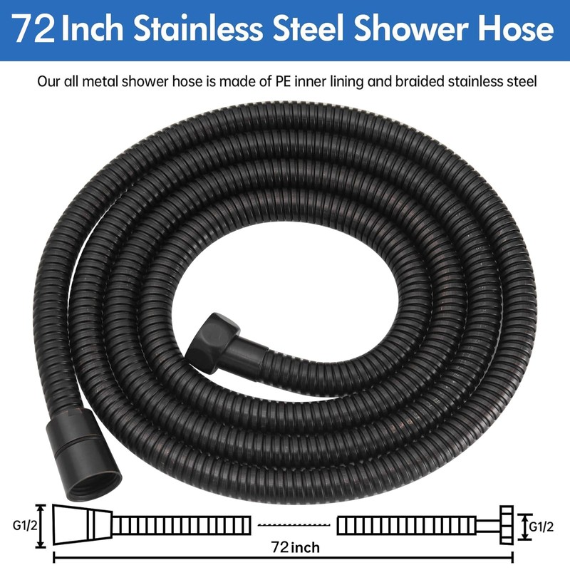 RUMOSE 70 inches Shower Hose Extra Long Stainless Steel Shower