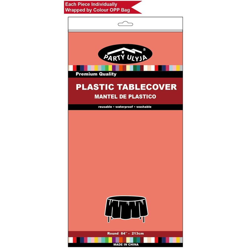 Coral Plastic Tablecloths 2 Pack Blush Red Disposable Covers 84