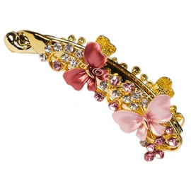 7542d Banana Clip Acrylic Metal and Rhinestones