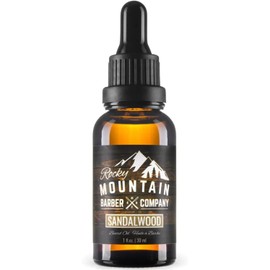 Sandalwood Beard Oil & Leave-in Conditioner - Cold-Pressed Blend with Sandalwood Scent, Nutrient Rich Jojoba, Grapeseed, Argan, Coconut Oil