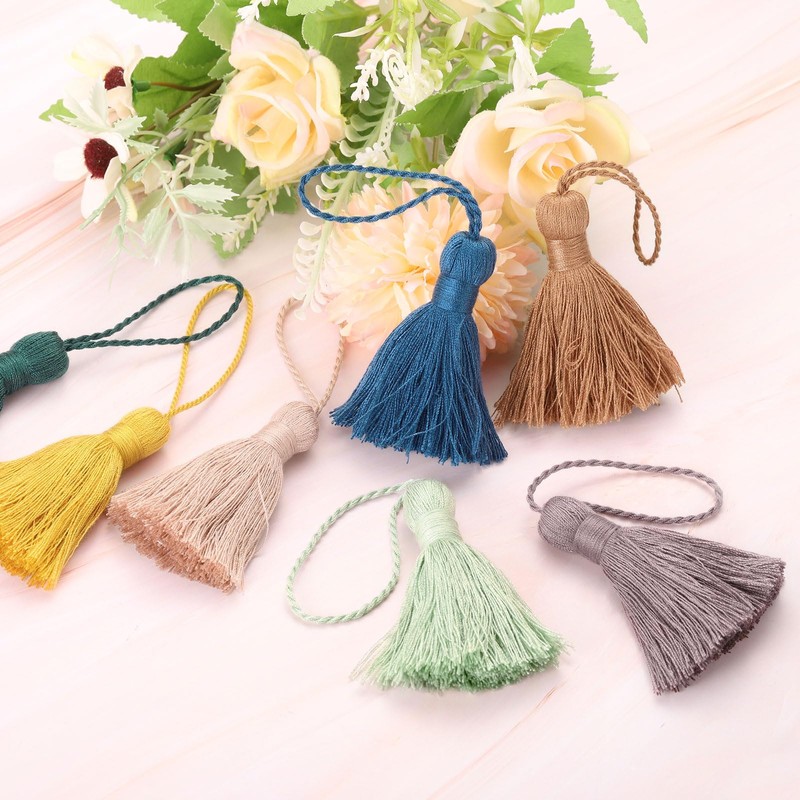 sourcing map Bookmark Tassels - 2Pcs 13.5cm/5.31" Soft Mini Tassel
