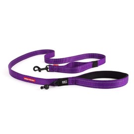 EzyDog Soft Trainer Dog Leash with Traffic Control Handle - Reflective Stitching for Nighttime Safety and Superior Strength and Comfortability for Training Large to Medium Dogs (72”, Purple)