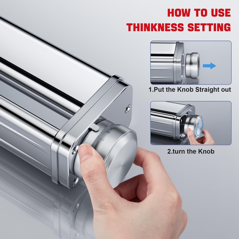 Pasta Maker Attachment for all KitchenAid Stand Mixer, including Spaghetti