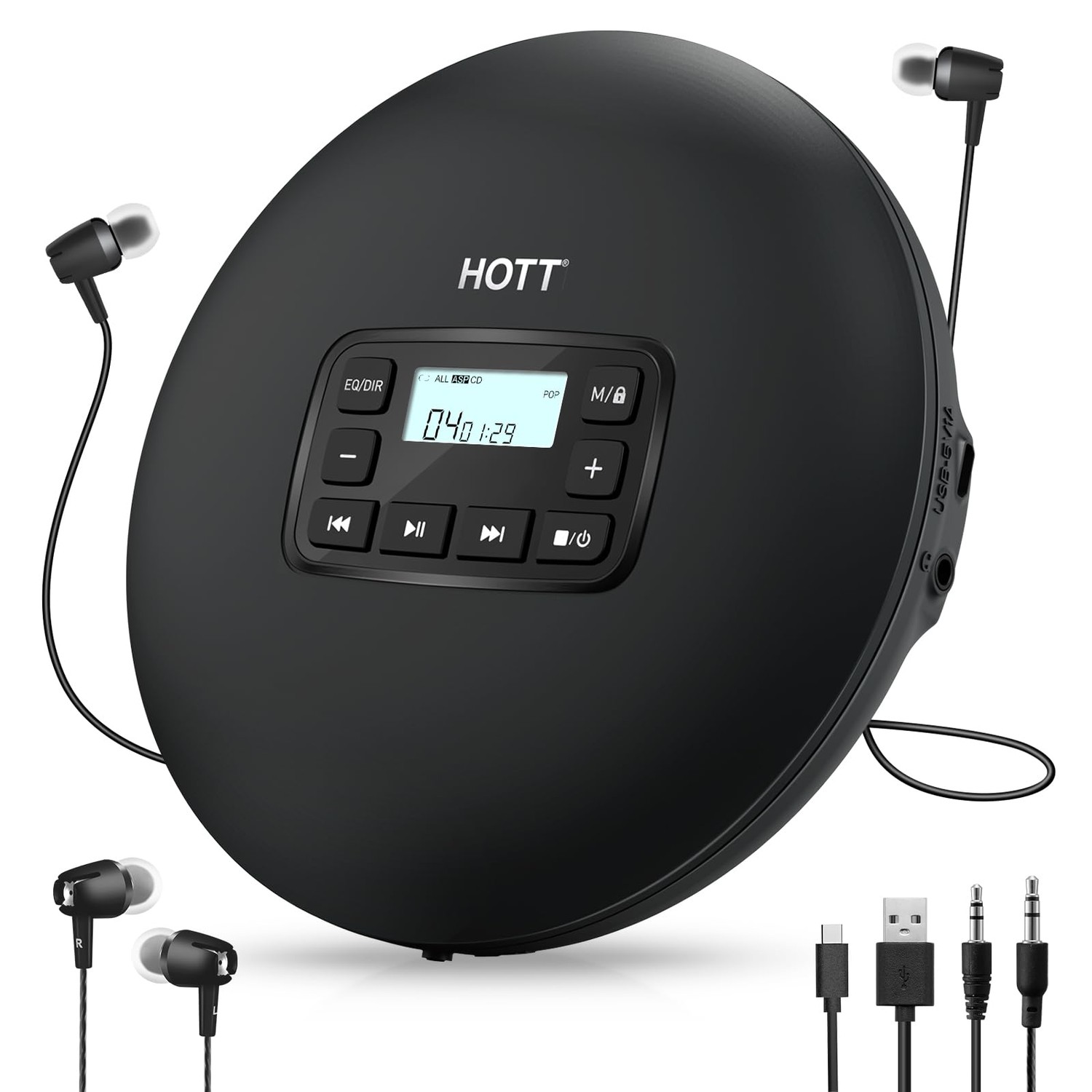 HOTT C204 Basic Portable CD Player with Anti-Skip Protection - AA ...