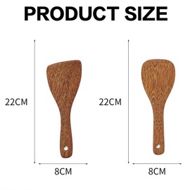 2 Pcs Wooden Rice Spoon Rice Spoon Set Non Stick Rice Paddle Heat Resistance Serving Spoon Wooden Spoons Rice Paddle Natural Wooden Rice Kitchen Cooking Spoons for Mixing and Serving Rice
