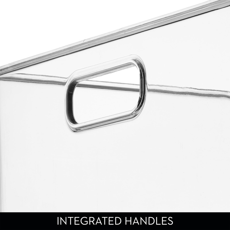 iDesign Recycled Plastic Stackable Storage Bin with Handles - Clear