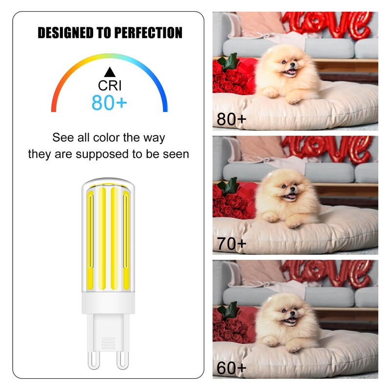 TZHILAN G9 LED Bulb 80w 60w Halogen Equivalent Dimmable, 6300K