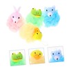 Gatuida 4Pcs Cartoon Animal Bath Sponges for Comfortable Shower Loofah