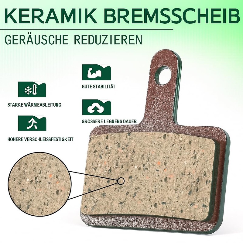 BUCKLOS Ceramic Disc Brake Pads 2 Pairs Green for NCM