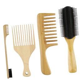 IWOWHERO Hair Combs Set Bamboo Detangler Comb Hair Styling Tool for Women Men Boys and Girls Hairdressing